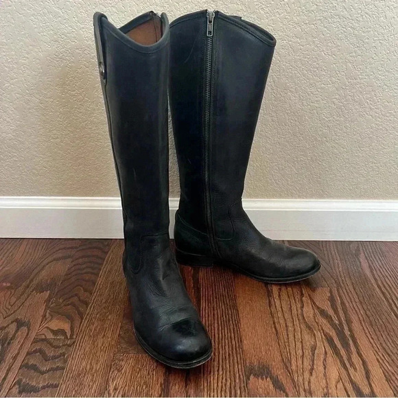Frye Melissa Button Tabs Black Riding Knee High Boots Women Sz 6.5 B 3470412 - Picture 11 of 16